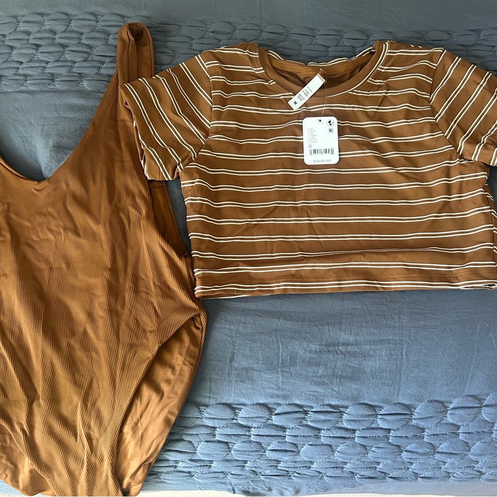 Elegant Tan One Piece Swimsuit